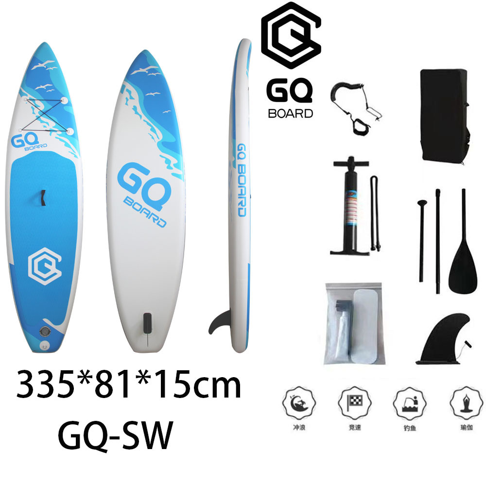 Jieshi/Gq 2023 New Gq-Sw Wave Inflatable Surfboard Leisure Paddle Board Water Skateboard Drifting and Paddling