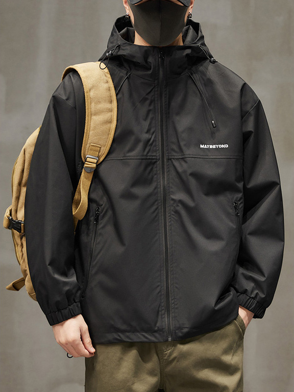 Mingge | American Style Charge Clothes Hooded Jacket Men's Fashionable All-match Outdoor Windproof Waterproof Functional Work Jacket