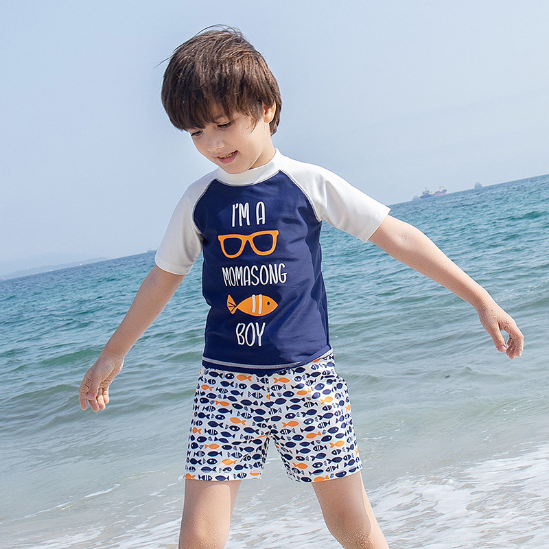 Momasong New Children's Swimsuit Split Boys' Shark Baby Middle and Big Children's Spa Swimsuit Kids and Boys