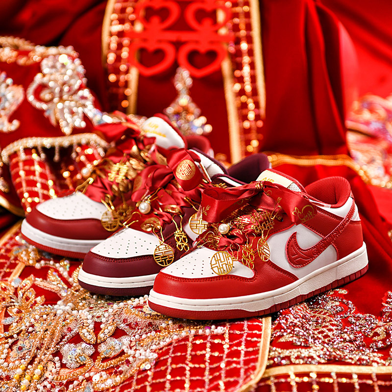 Spring New Putian Shoes Sports Casual Shoes Air Force Sneakers Couple Wedding Shoes Red Festive Men's Shoes No.1