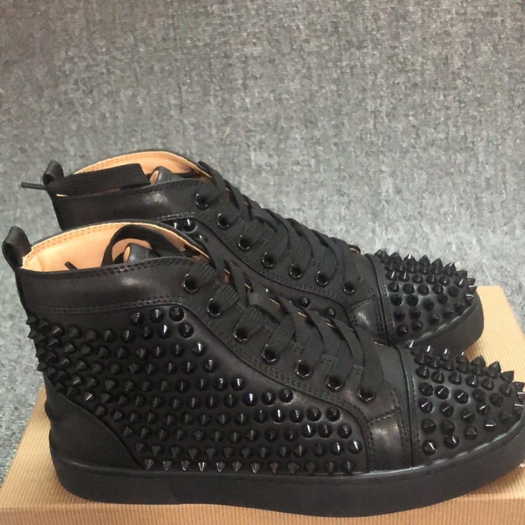Christian Louboutin Studded High-Top Sneakers Black