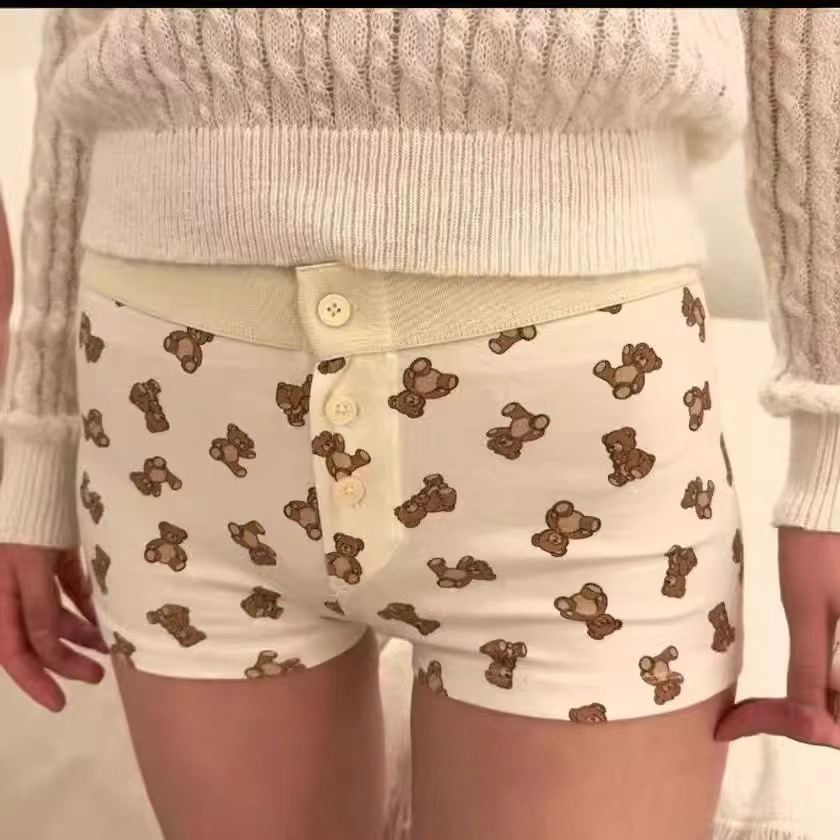 brandy BM American-style three-button bear shorts home pants women's bm hot pants stretch sports leggings