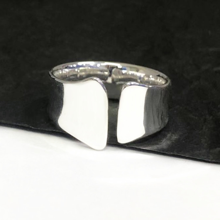 Europe and the United States cold wind design smooth ring Korean personality tide geometric asymmetry opening Ring Jewelry Wholesale