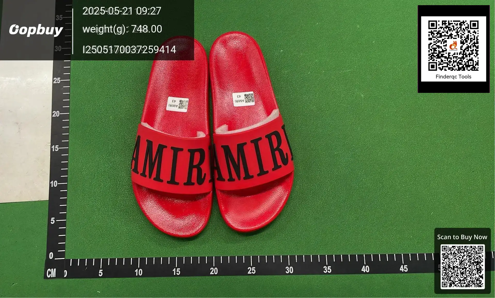 Amiri Red AM Letter Print Flat Fashionable Casual Slippers