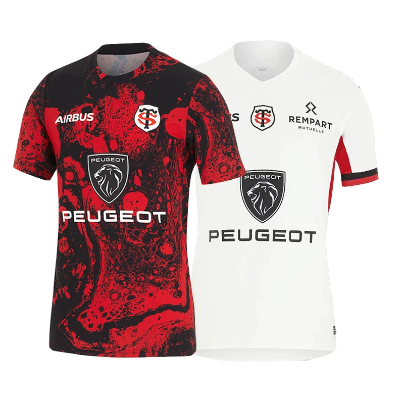 24-25 Toulouse rugby shirt on the back of home and away court, No. 23 short sleeved shirt
