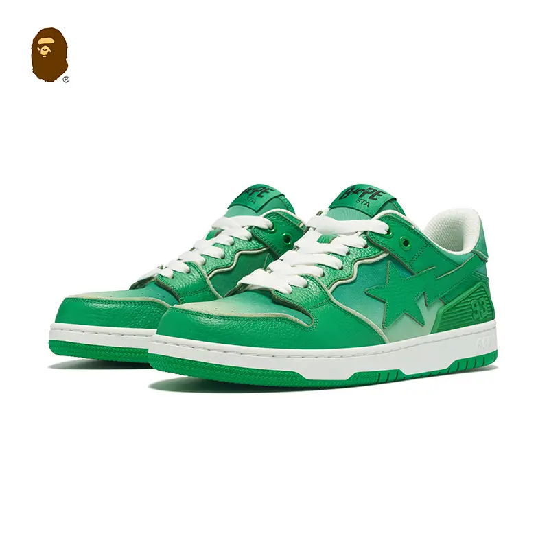 Bape Sk8 Sta Men's Shoes Fall and winter Gradient Suede Patchwork Star Label Pattern Casual Shoes 191058 L