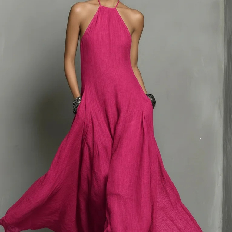 2026 European and American Cross-Border Foreign Trade Summer New Fashion Elegant Backless Sleeveless Long Dress Women's Clothing
