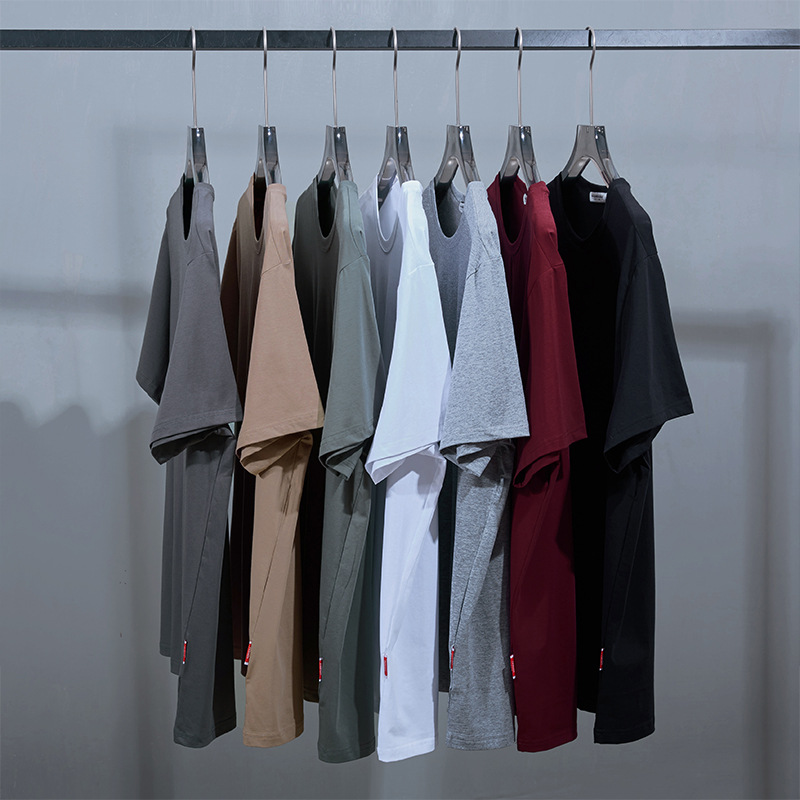 Large size men's clothing | Live supply small large plus solid color T-shirt men's simple Joker plus large size loose round neck short sleeve
