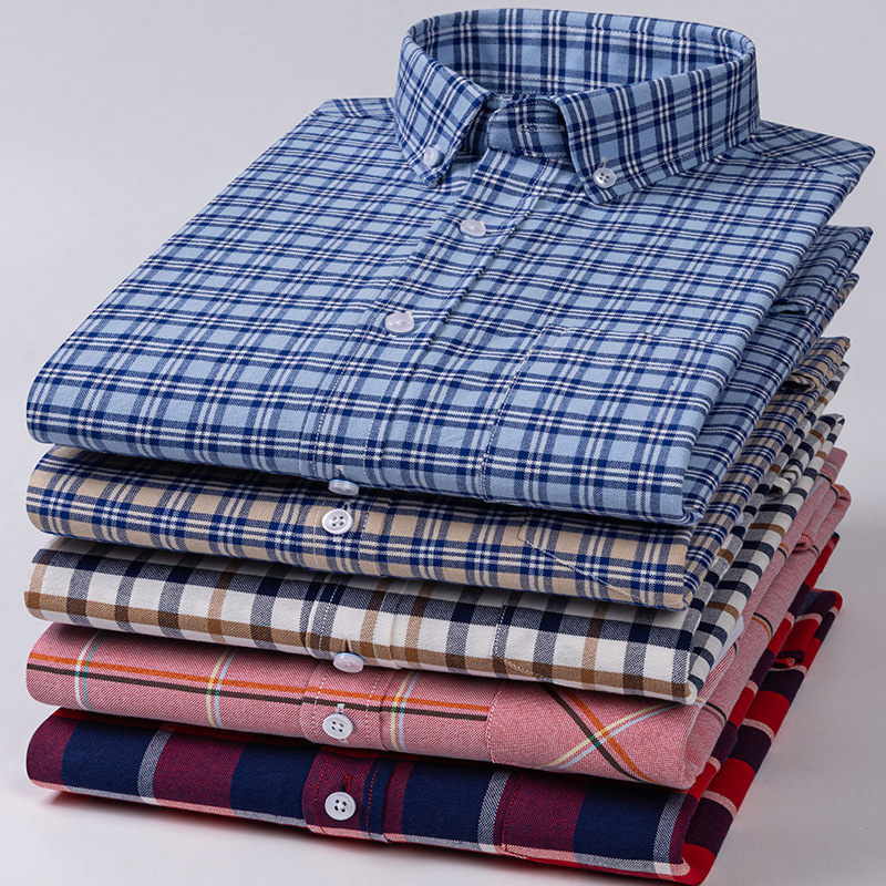 New Spring and Autumn Long Sleeve Shirt Cotton Oxford Textile Youth Men's Fashion Casual Shirt Loose All-match Top