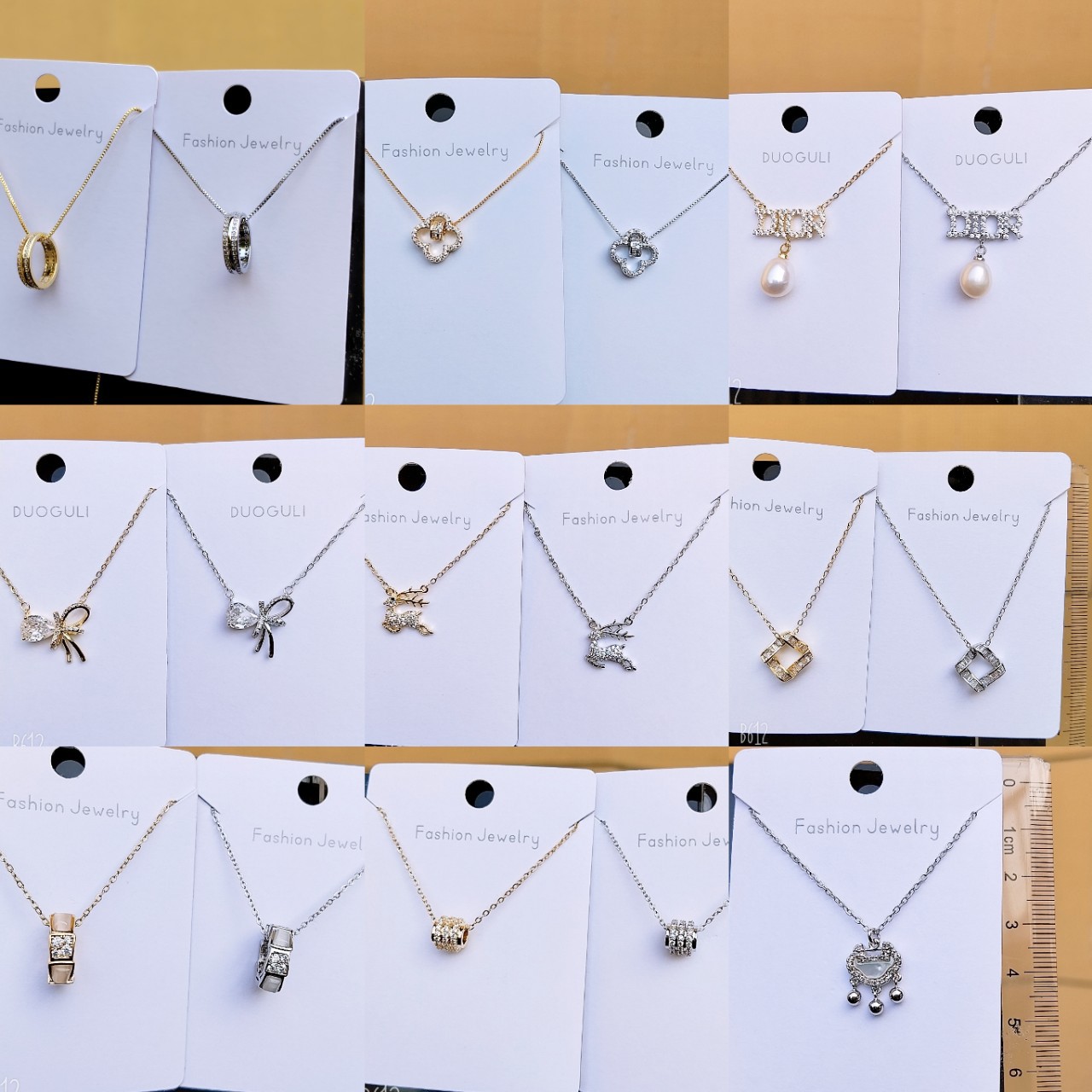 Hot selling new simple short clavicle chain with zircon electroplated platinum color-preserving non-fading necklace style mixed batch