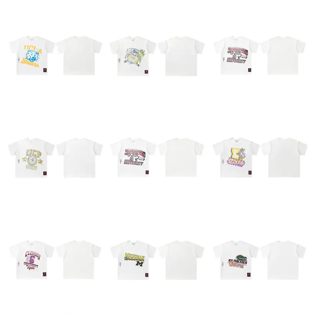25S Cross-border European and American Fashion Brand Travis Scott Joint Letter Pattern Printed Short-sleeved T-shirt for Men and Women Half-sleeved
