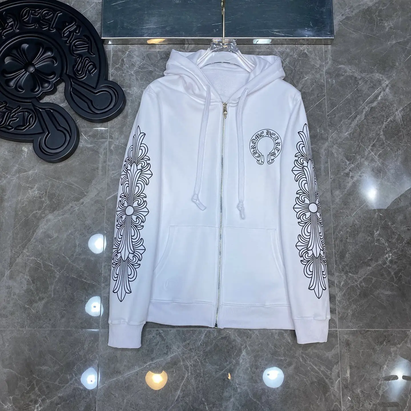 CH hoodie autumn and winter cross hooded cardigan