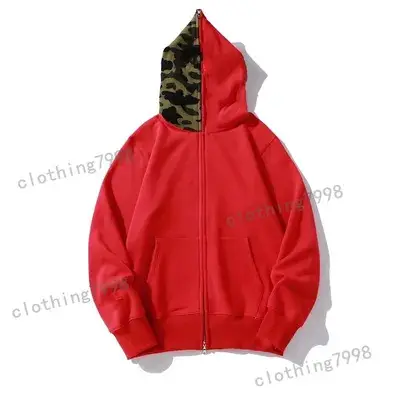 Spot Camouflage Hooded Jacket Street Men and Women Couple Hip-Hop Cardigan Zipper Embroidered Sweatshirt Spring Autumn Winter Long-Sleeved Shirt