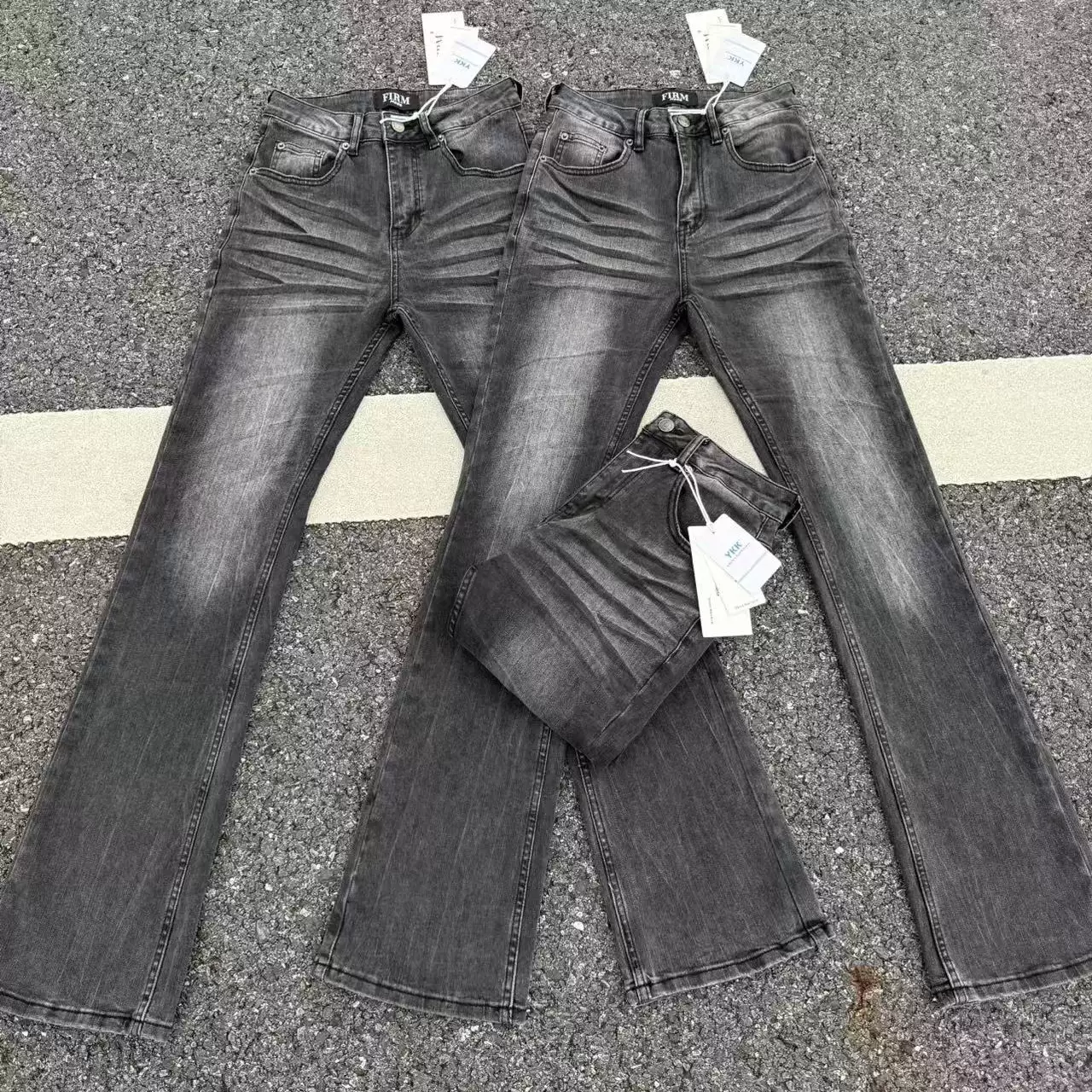 American style cleanfit heavy-duty washed curved knife micro flared Dc black cow 3.0 version elastic slim fit versatile jeans