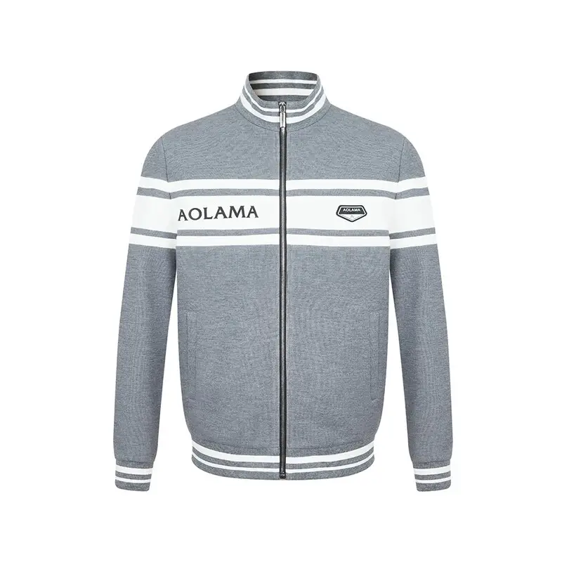 Aolama Men's Autumn New arrival Knitting Stand Collar Flow Open Knitting Tops 083153332