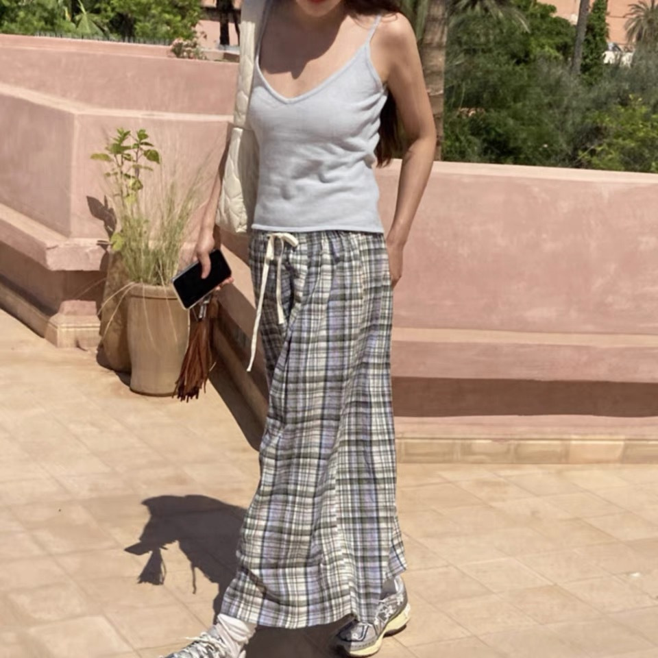 Now Available: Korean Dongdaemun Designer Dear**St's New Drawstring Pleated Retro Plaid Skirt