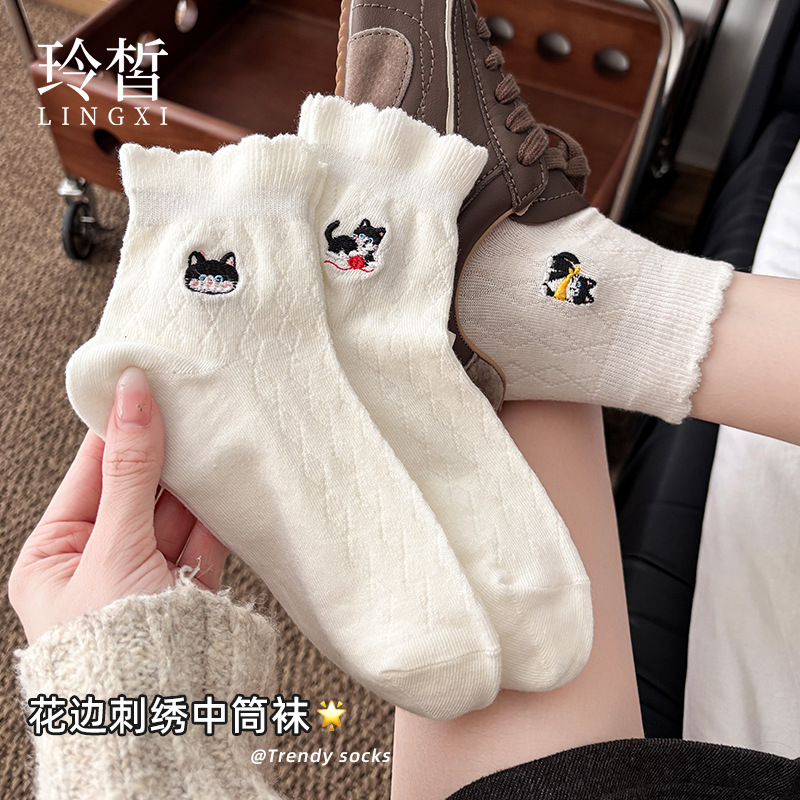 2026 New Summer Women's Short Socks, Sweat-Absorbent and Odor-Resistant, Cartoon Breathable Cotton Socks, Wholesale from Zhuji