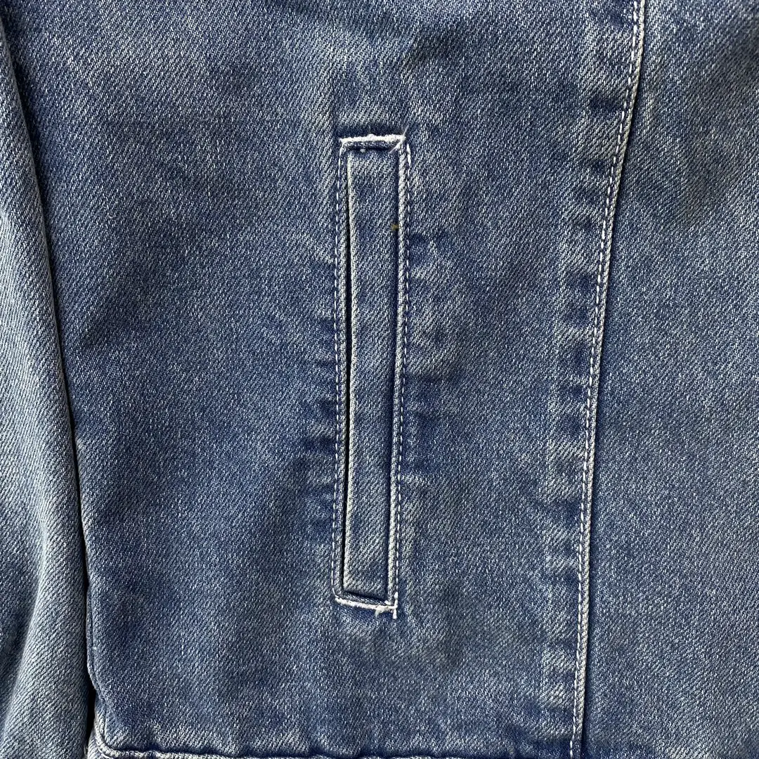 Casual Sports Word Embroider Star Logo Single-Breasted Denim Outwear