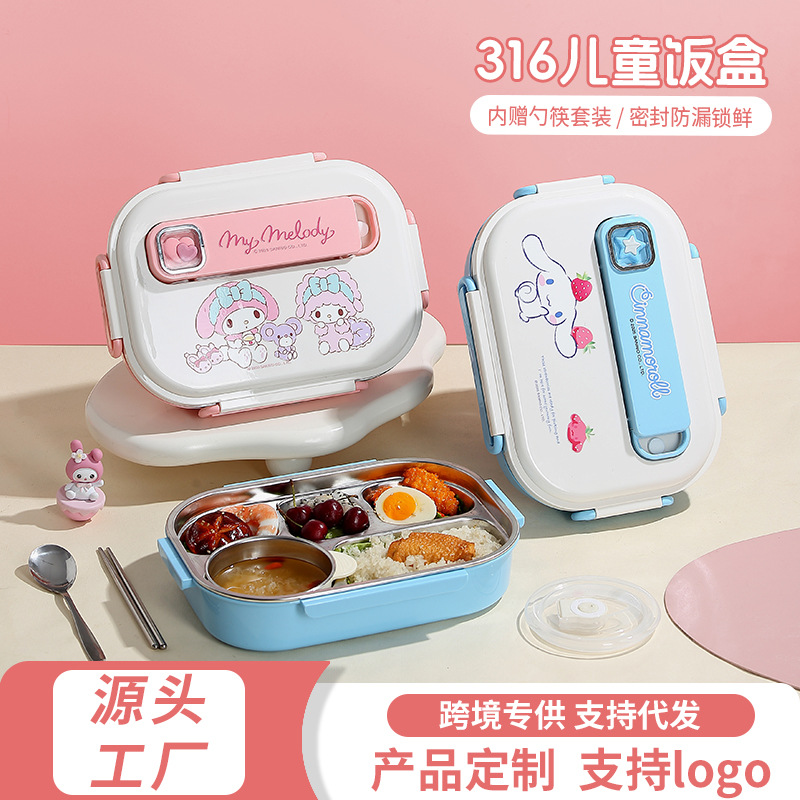 Food-Grade Insulated Lunch Box Sanrio 316 Stainless Steel Student Lunch Box Portable Microwaveable Lunch Box