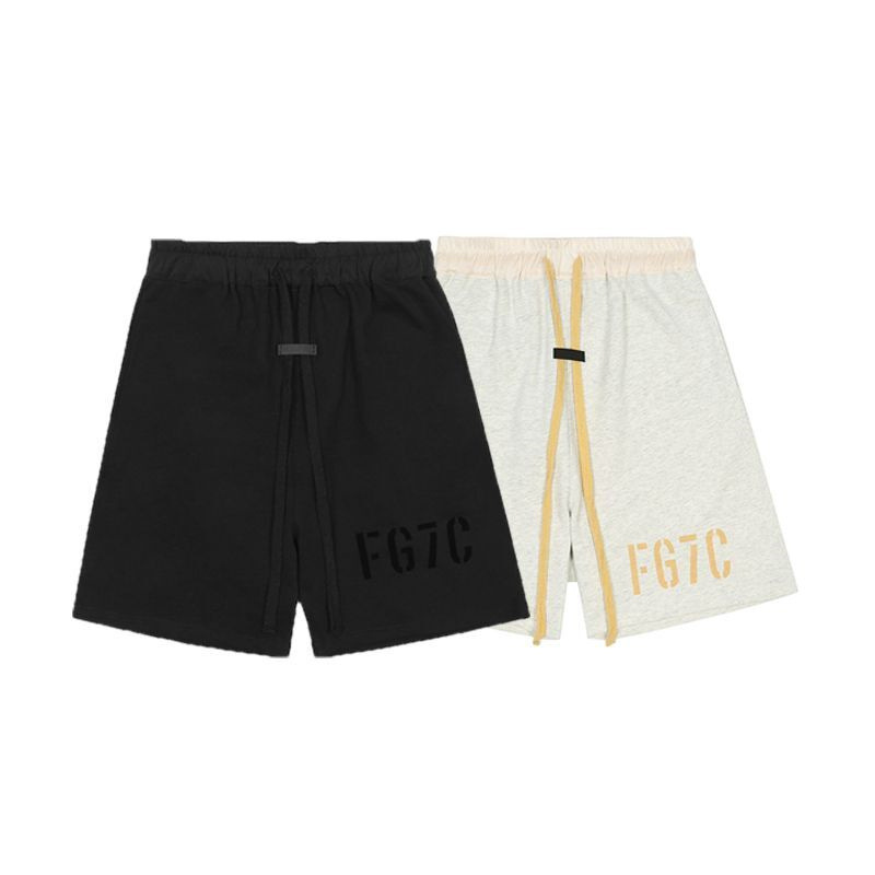 FOG Season 7 Main Line FG7C Flocking Drawstring Shorts American Fashion High Street Loose Pants Men's Summer Pants
