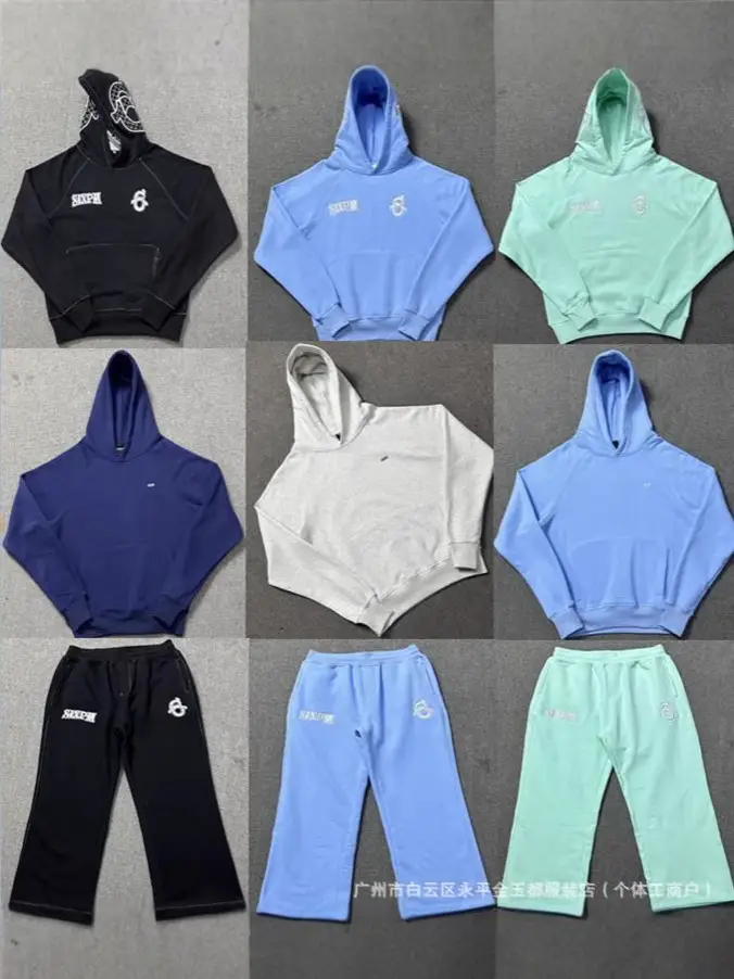 Cross-Border Trendy Brand New Embroidered Letters Hip-Hop Plus Velvet Pullover Hooded Sweatshirt and Sweatpants High Street Loose Casual Suit