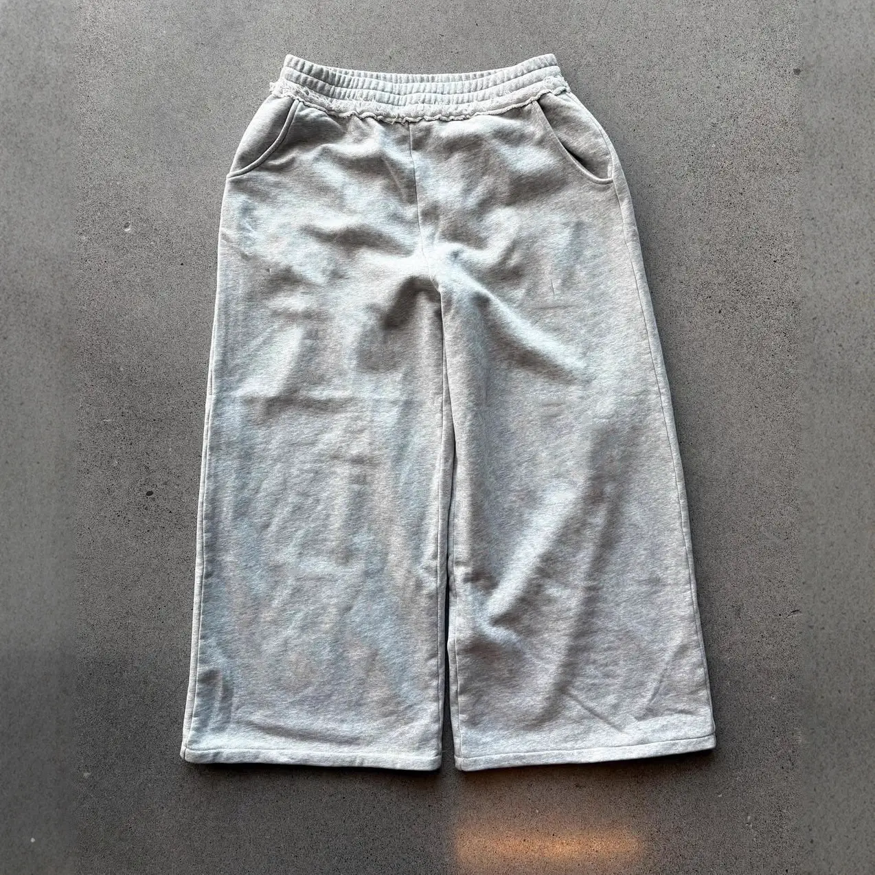 American New Vintage Retro Wear Distressed Double-Sided Wear Loose High-Waisted Slim Casual Fashion Sweatpants Y2K