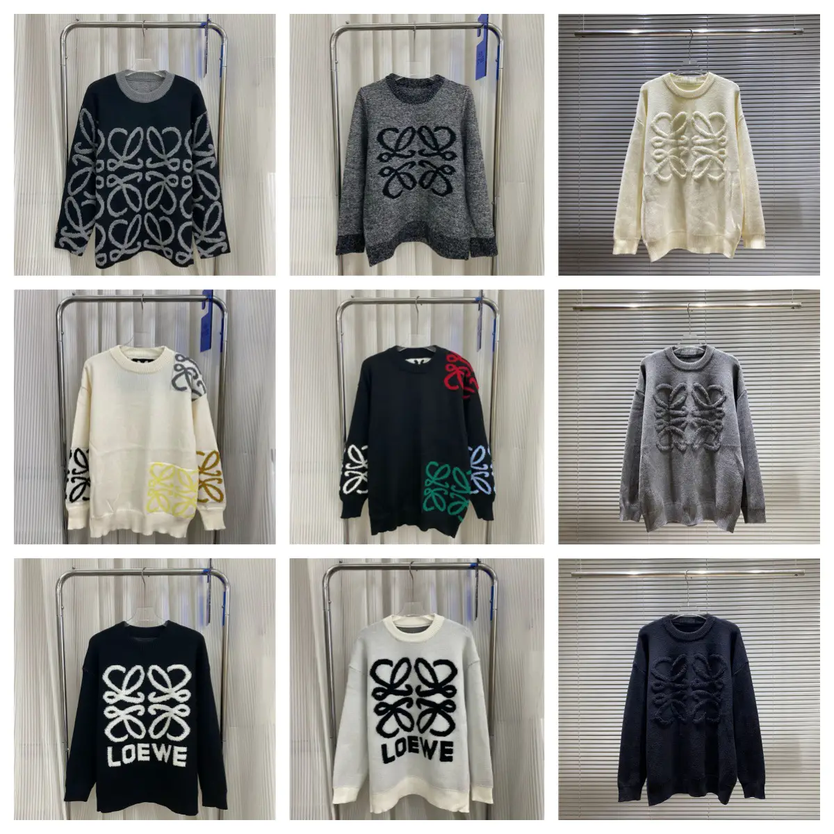 High-Quality Trendy Brand Luojia Classic Letter Chest Logo Long-Sleeve Loose Sweater for Men and Women, Knitted Cross-Border Trade