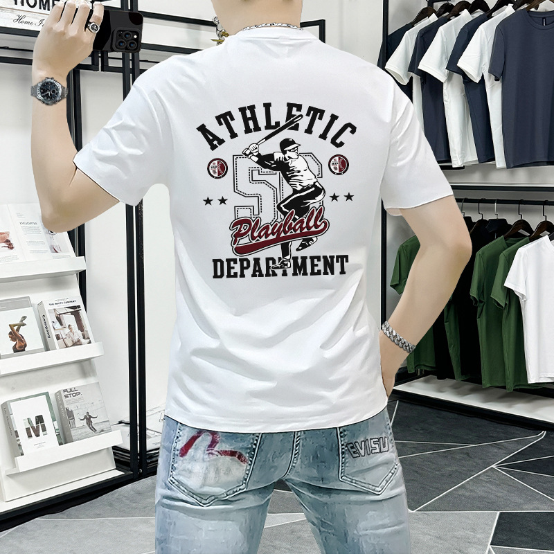 Short-sleeved T-shirt Men's Summer New Fashion Brand Men's Casual All-match Fashion Half-sleeved Top Handsome Quality Round Neck T-shirt