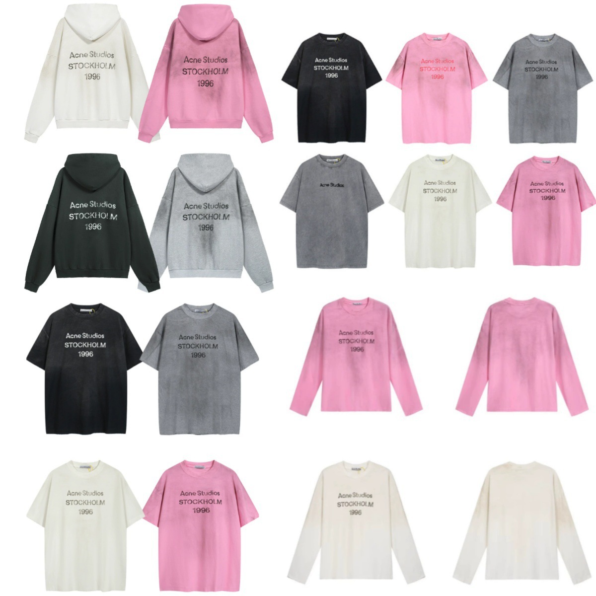 25Fw European and American Street Style Ac Vintage Washed and Distressed Letter Print Hooded Pullover Sweatshirt for Men and Women, Couple's Trendy Style