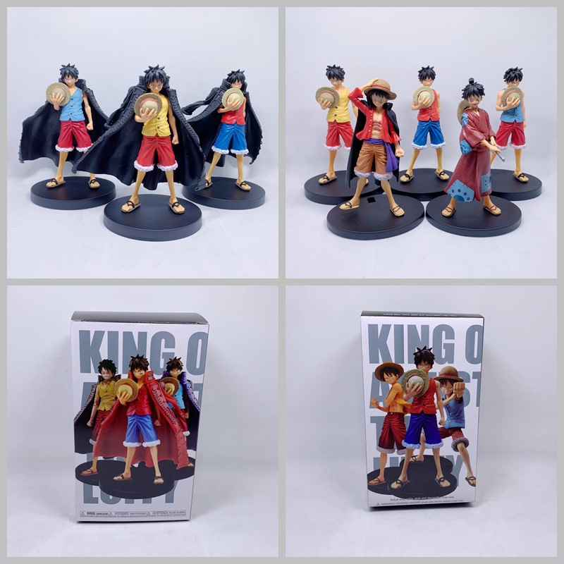 One Piece Cloak Luffy Combination Theater Edition Straw Hat Boy Standing Posture Model Ornaments Boxed Handset