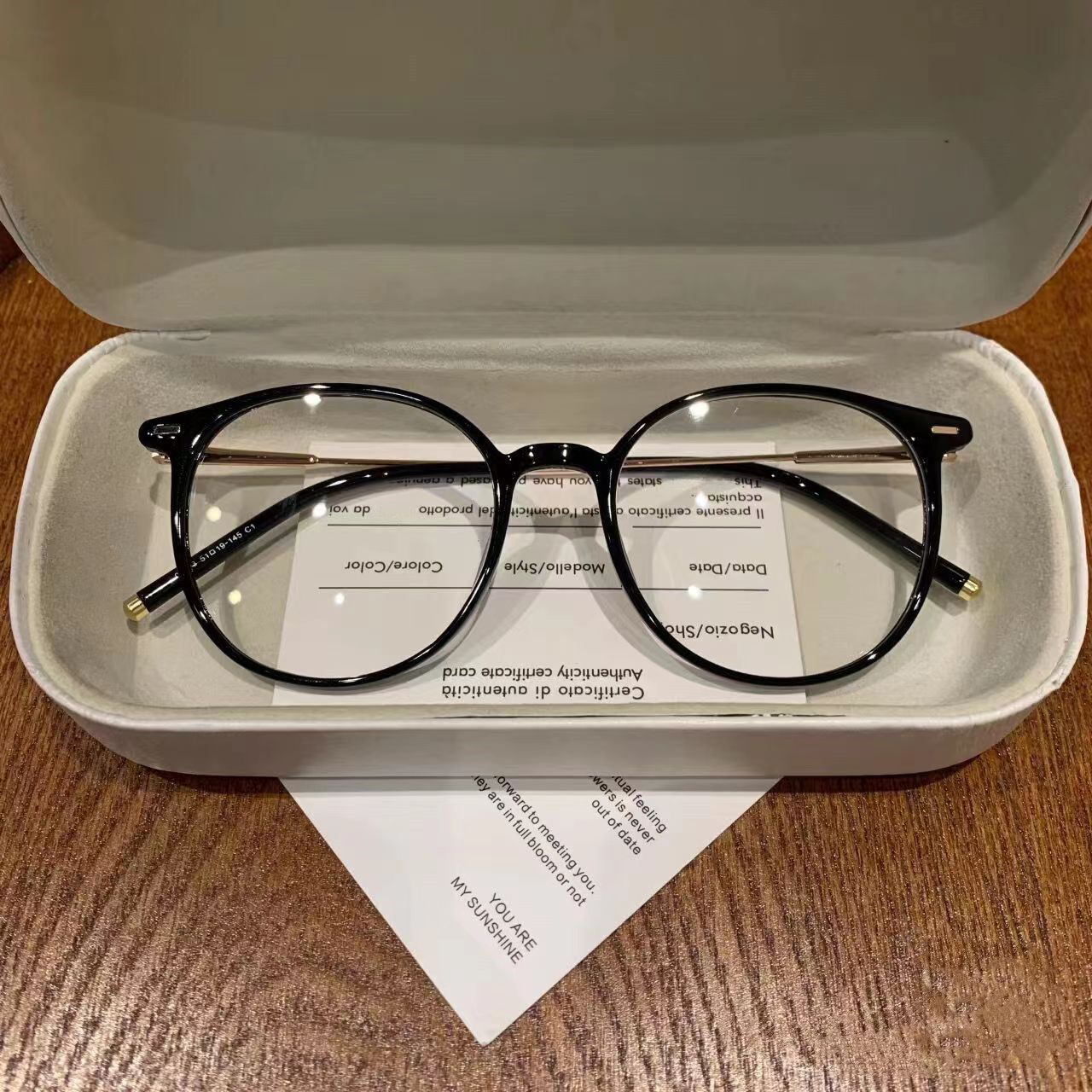 Xiaohongshu Cold Brown Anti-Blue Light Goggles for Women with Myopia Can Be Equipped with Prescription Oval Plain Glasses Frame K-Style