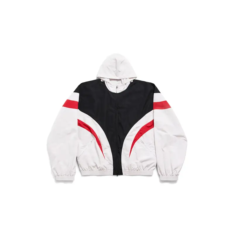 24Ss Sports Icon Tracksuit White Red Patchwork Sports Jacket Hooded jacket Outwear