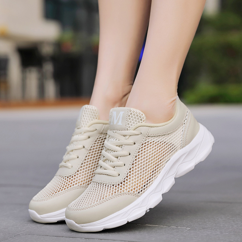 New Hollow Women's Shoes, Versatile Soft-Soled Casual Shoes, Mesh Breathable Lightweight Running Sneakers, Mesh Women's Summer Style