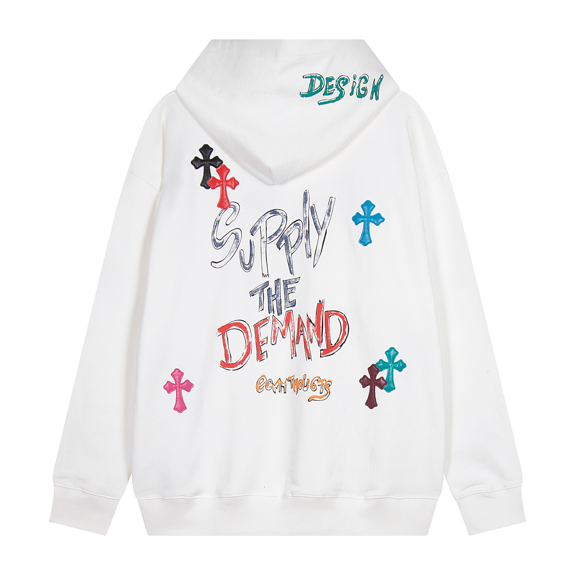 24Ss New Chrome Heart Cross Embroider High Quality Hooded Sweatshirt Versatile Cross-Border Now