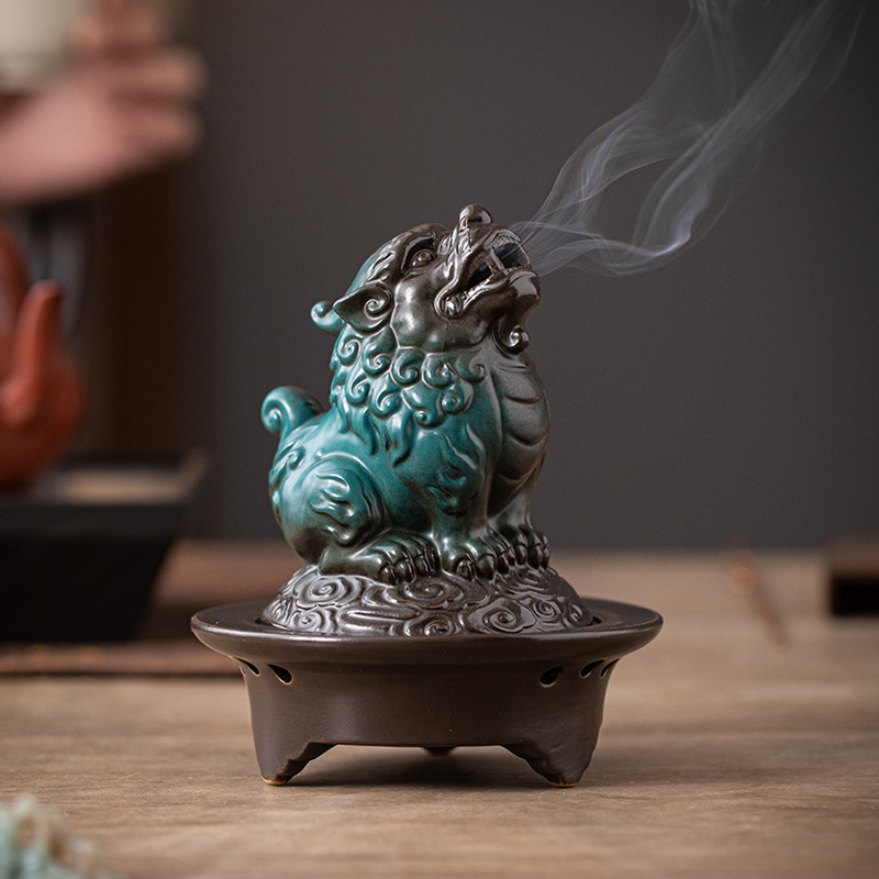 Pi Xiu Lucky Myth Cicerone Cicerone Incense Incense Incense Incense Sandalwood Incense Tea Table Household Indoor Aromatherapy Zen Ceramic Ornaments
