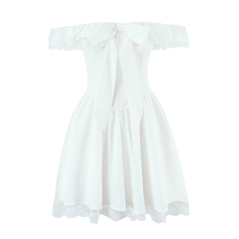 Cross-Border Women's Clothing Manufacturer Wholesale 2025 Sleeveless Short Retro Off-The-Shoulder Sexy Slim Mini Dress