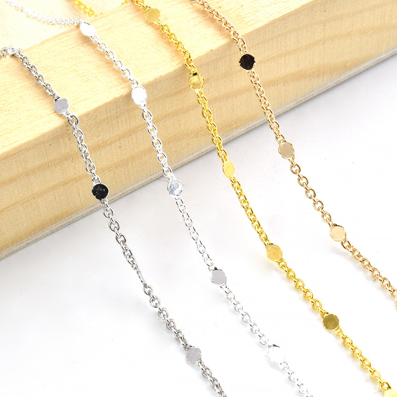 DIY Accessories Pure Copper Dot Sequin Chain Color-preserving Oil-sealing Handmade Chain Necklace Hairpin Clothing Material
