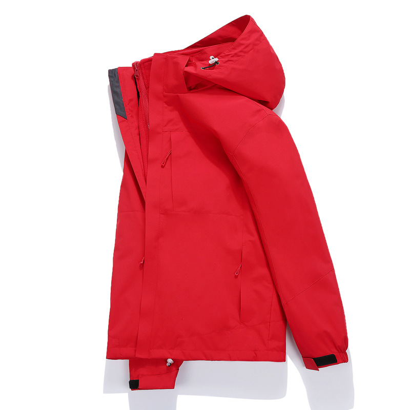 Jacket for Men and Women, Three-In-One Detachable Coat with Fleece, Mountaineering Suit, Windproof and Waterproof Two-Piece Set, Windproof and Warm