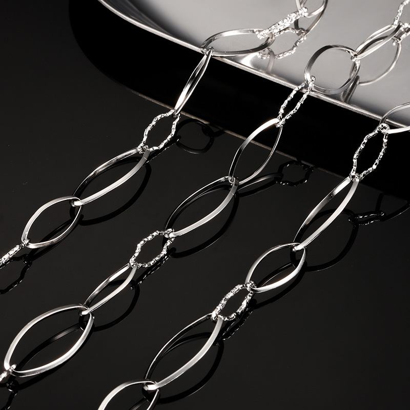 New stainless steel diamond oval handmade chain DIY handmade jewelry necklace bracelet Joker material loose chain