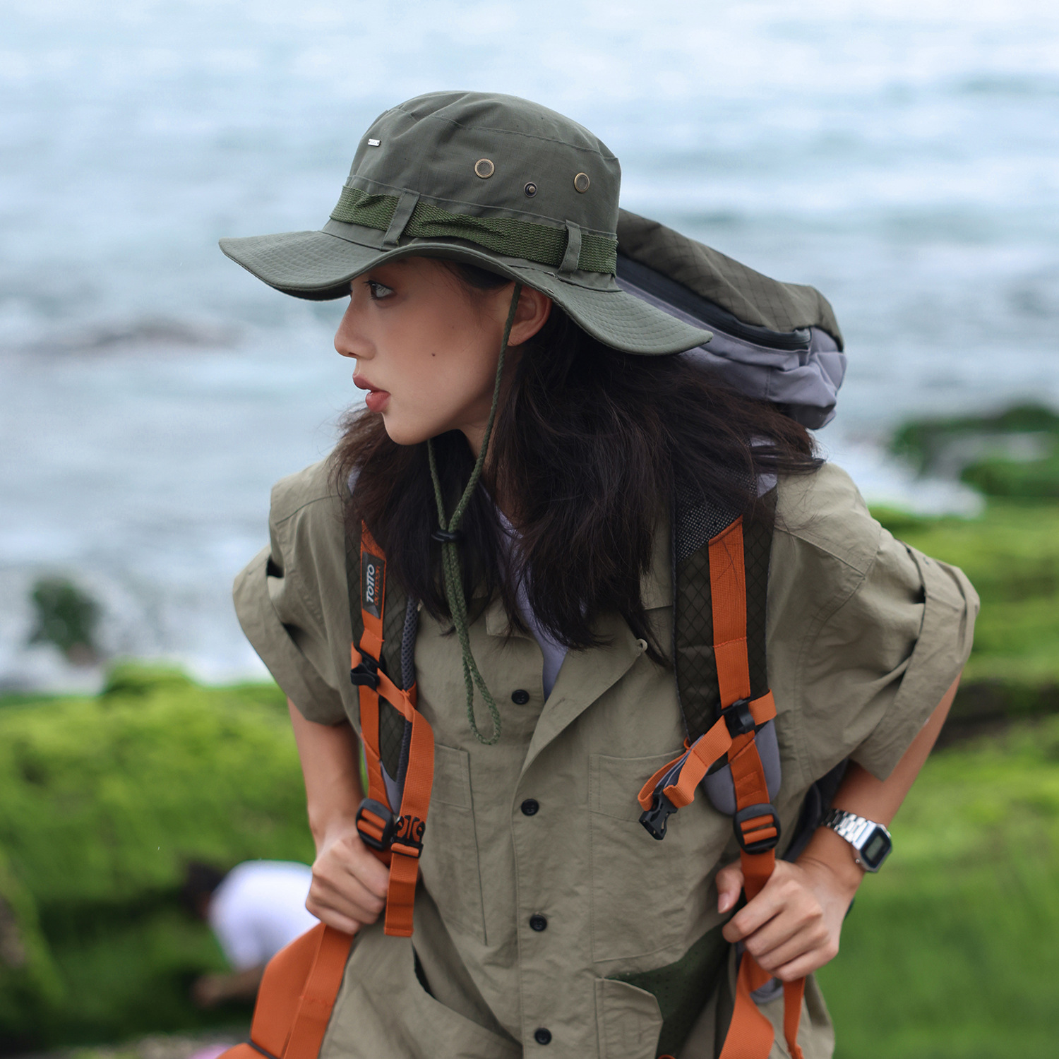 Zhonghao hat outdoor mountaineering Denim fisherman hat female summer sun protection hat male mountain fishing hat