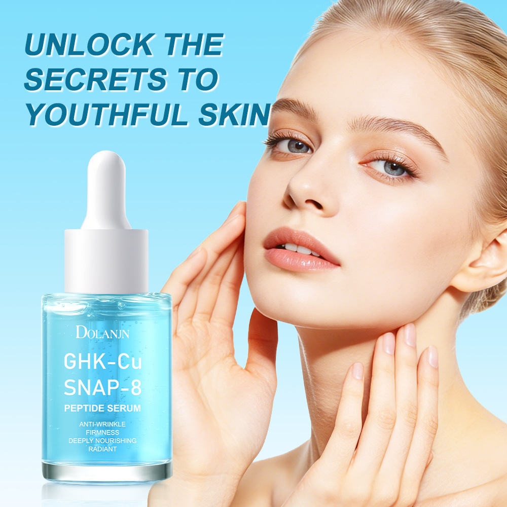 Cross-Border Full English Label Blue Copper Peptide Anti-Aging Essence Multi-Peptide Repair and Fine-Line Reduction Facial Serum Cosmetics Foreign Trade