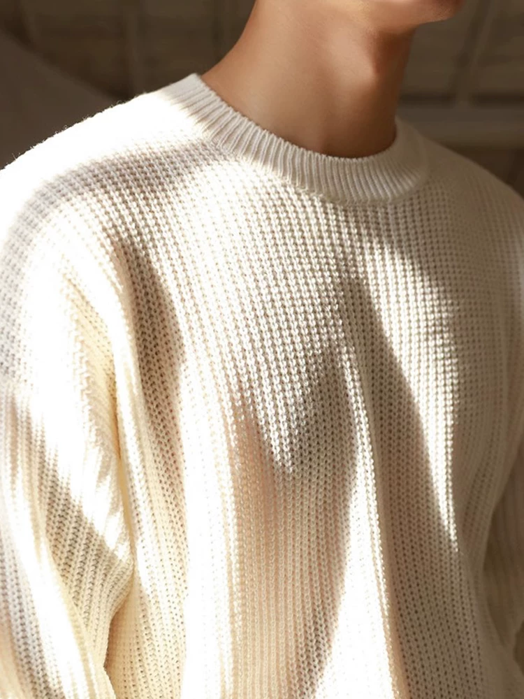 Mrcyc Men's Sweater Knitwear Autumn and Winter Fresh Style Base Shirt Pullover Round Neck Japanese Casual Warm Sweater