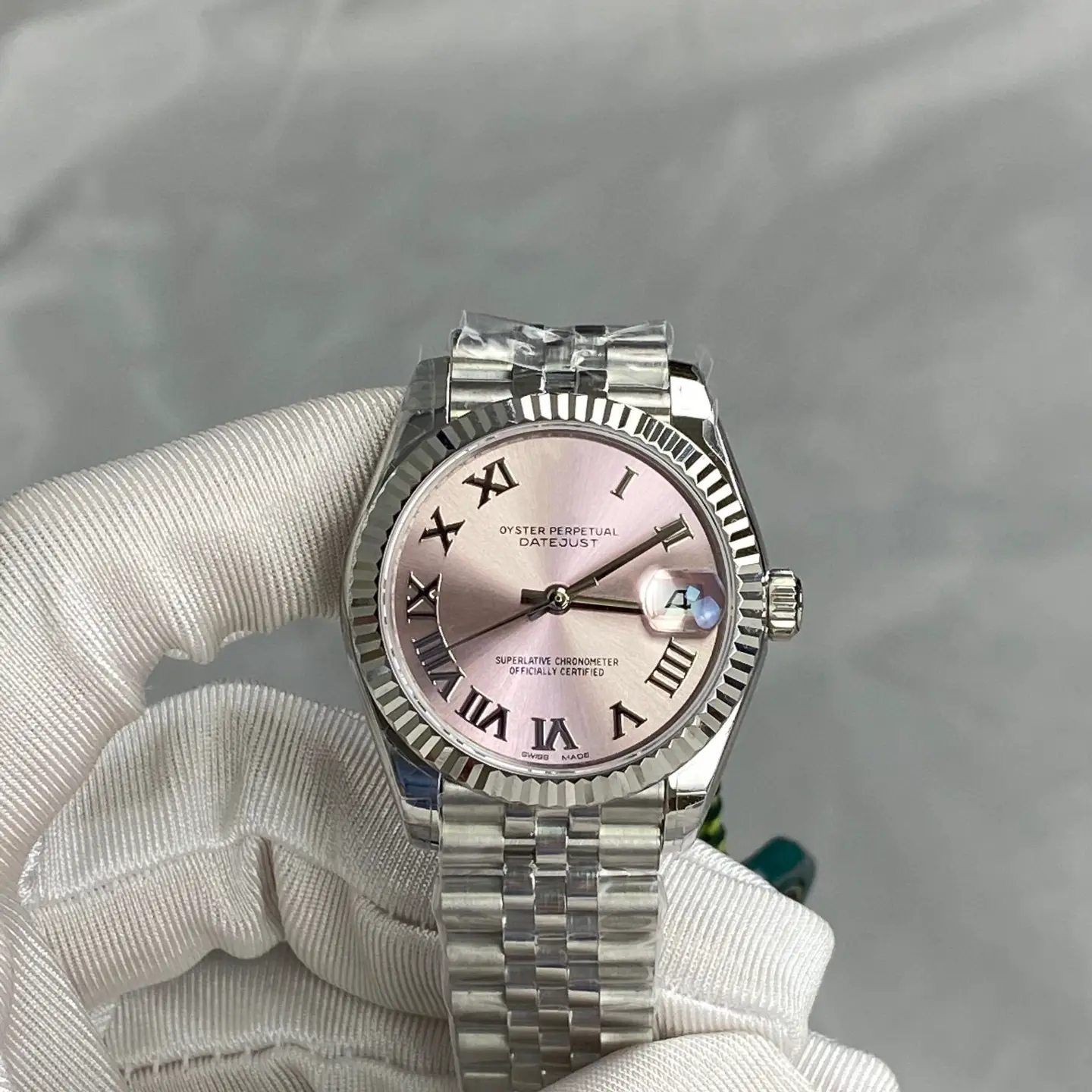 Lao Jia Men's and Women's Log Automatic Mechanical Watch Oyster Steel Belt Diamond Face Sapphire Single Calendar Couple's Watch
