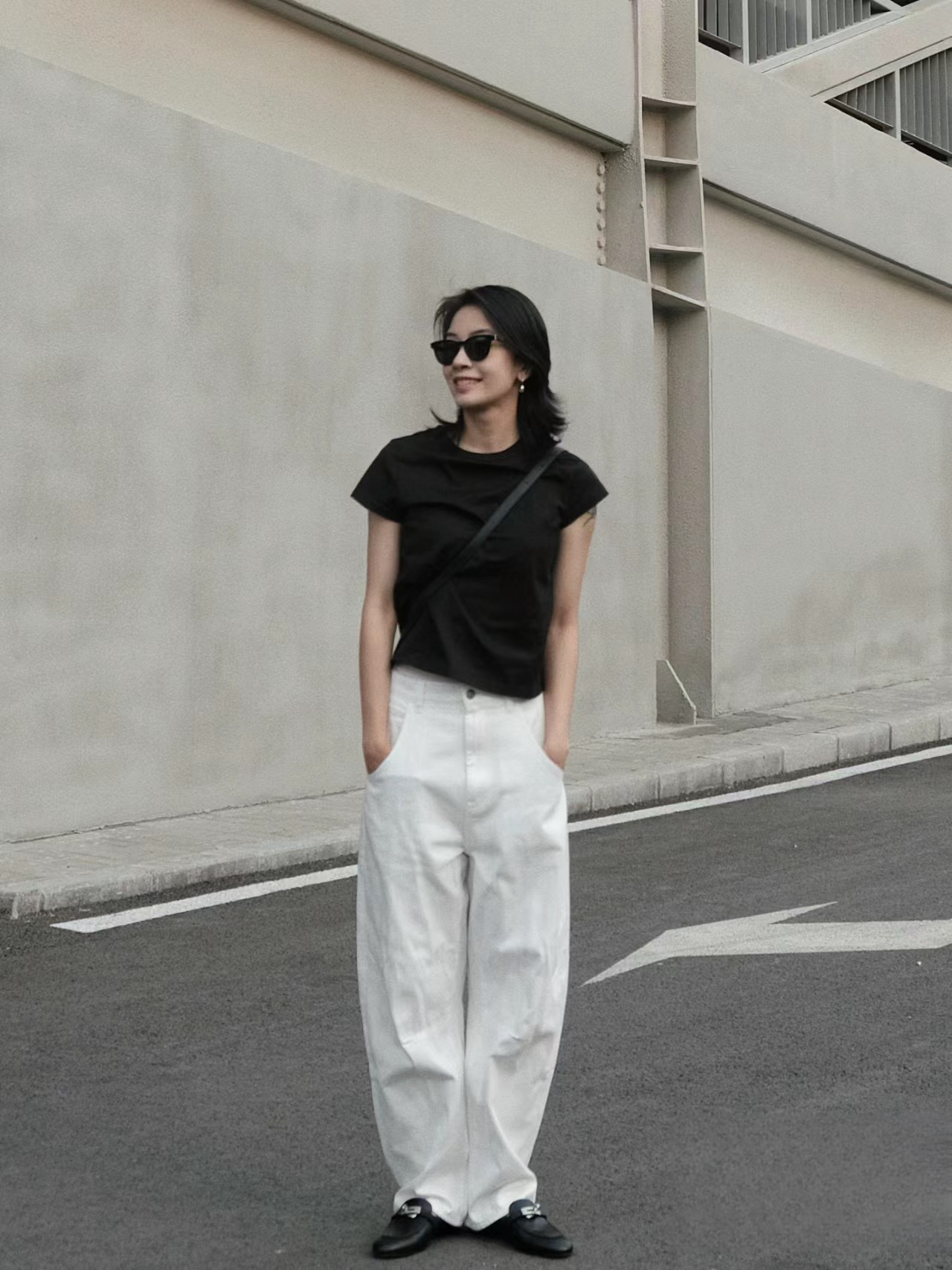 Sickle jeans wide-leg pear-shaped pants White slimming pants retro jeans women's banana pants 3049