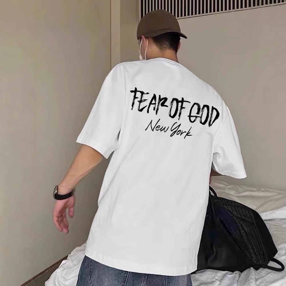 New ESSENTIALS Printed Letter Loose Round Neck High Street American Style Trendy Brand Men's and Women's Couples Short-sleeved T-shirt