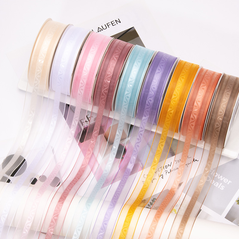 2.5cm Satin-Edged Floral Ribbon for Cake Decoration, Flower Arrangement, Gift Box Packaging, and Decorative Ribbon