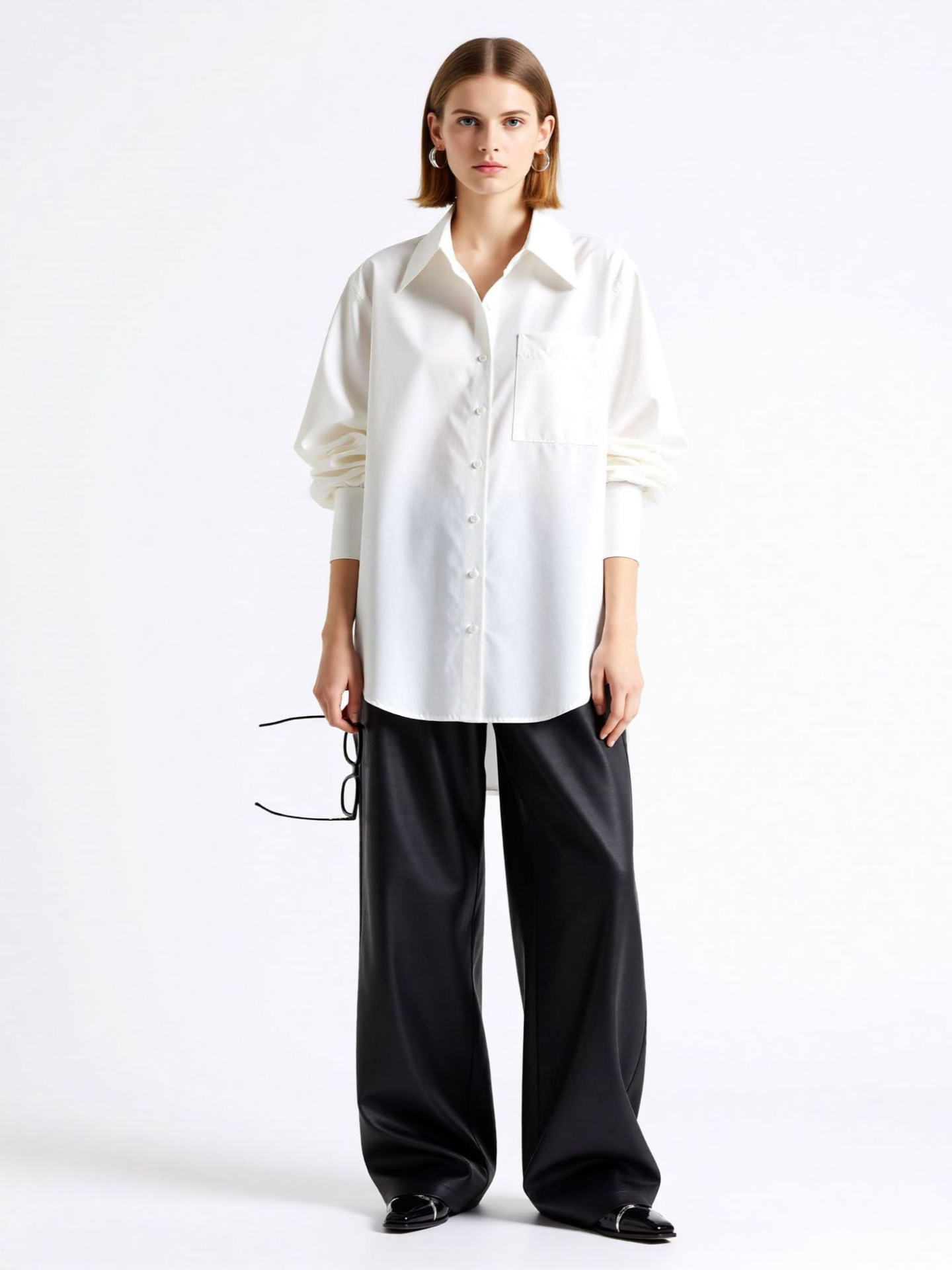 26 New Summer Style Old Money Style Classic Lapel Loose Shirt for Women, Mid-Length Versatile Long-Sleeved French Style Outerwear Top
