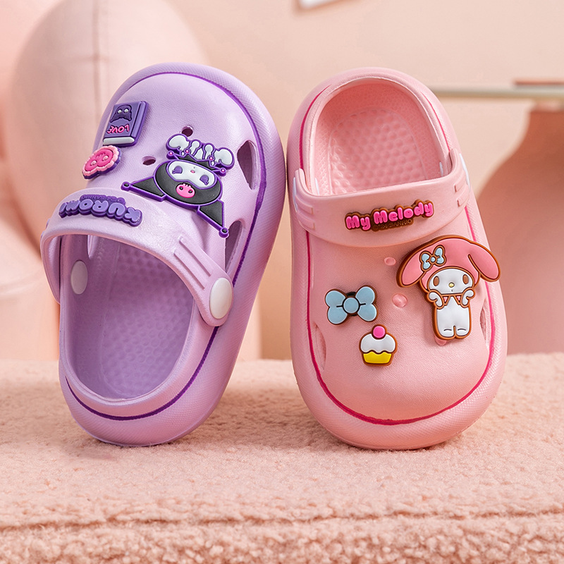 Sanrio Children's Cave Shoes Swimming Pool Slippers Cute Cartoon Non-slip Indoor Girls Sandals Outer Wear Beach Shoes