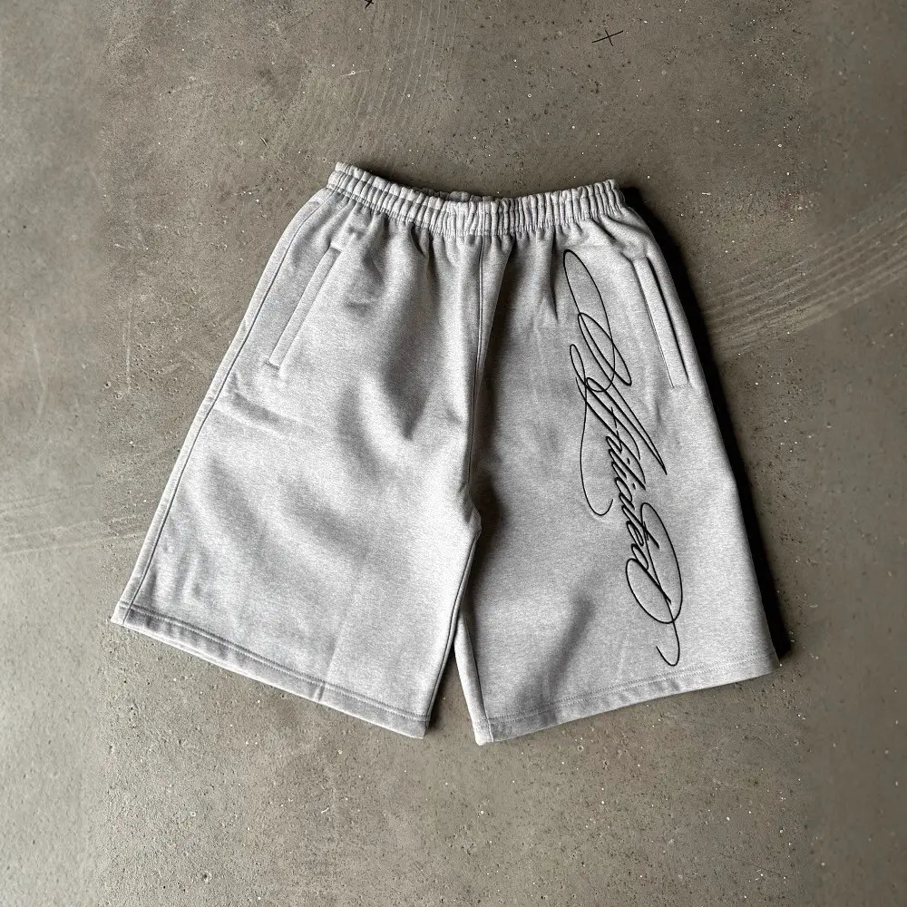Affiliated Brand Grey Letter Printed Casual Shorts