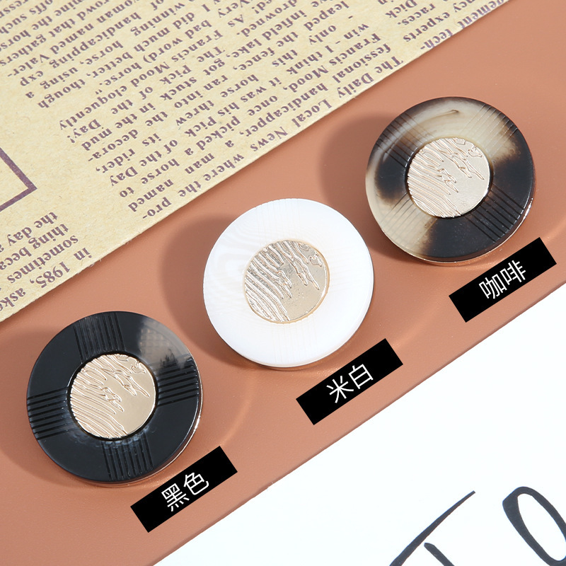 High-End Decorative Buttons for Men's and Women's Coats, Trench Coats, Cashmere Irregular Round Concave-Convex Metal Buttons